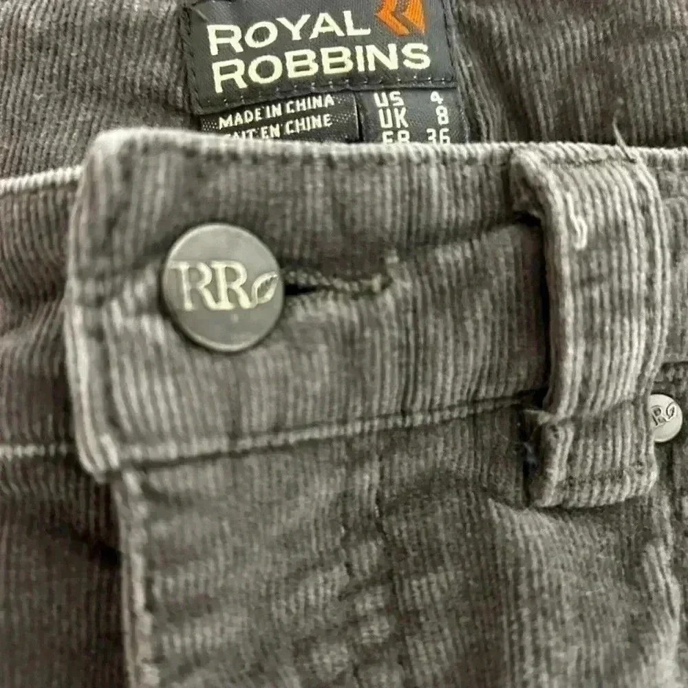 Royal Robbins Gray Corduroy Straight Leg Pants Womens Size 4 Regular Hiking - Picture 3 of 7